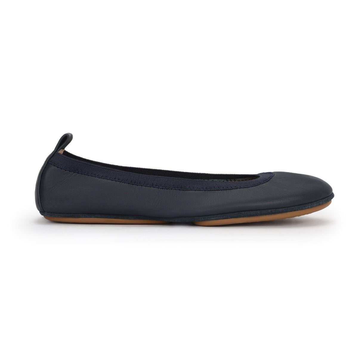 Samara Foldable Ballet Flat in Deep Navy Leather from Yosi Samra