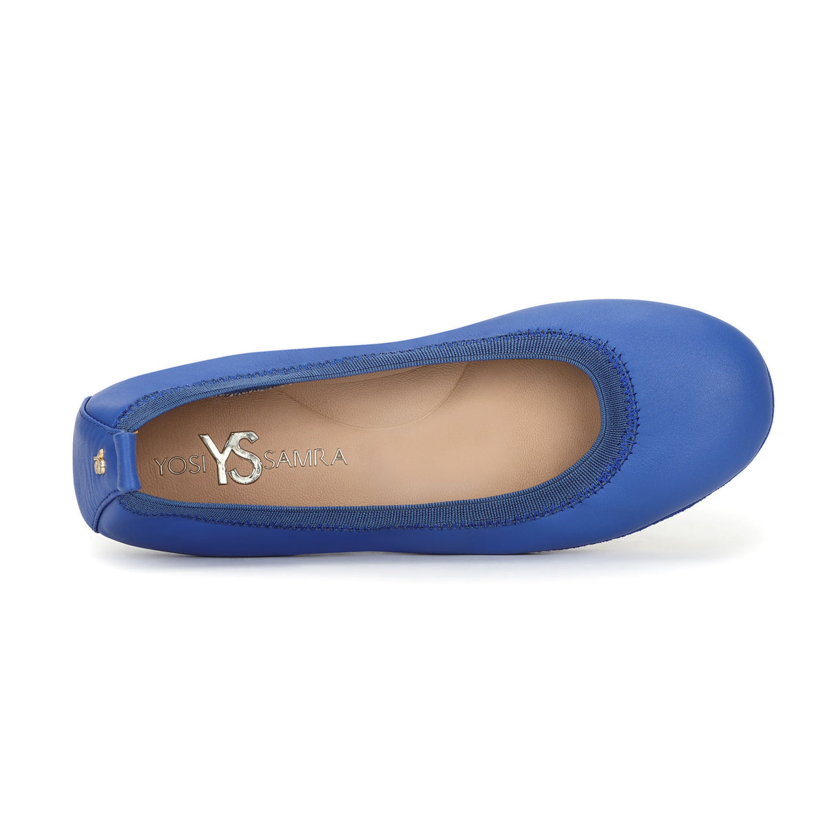 Samara Foldable Ballet Flat in Lapis Blue Leather from Yosi Samra