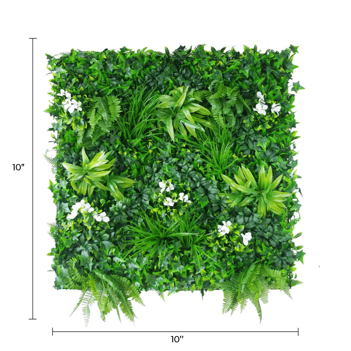 Sample Panel of Snowy White Artificial Vertical Garden (Small Sample) Commercial Grade UV Resistant from Designer Plants USA