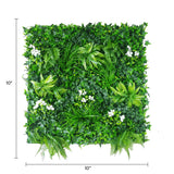 Sample Panel of Snowy White Artificial Vertical Garden (Small Sample) Commercial Grade UV Resistant from Designer Plants USA