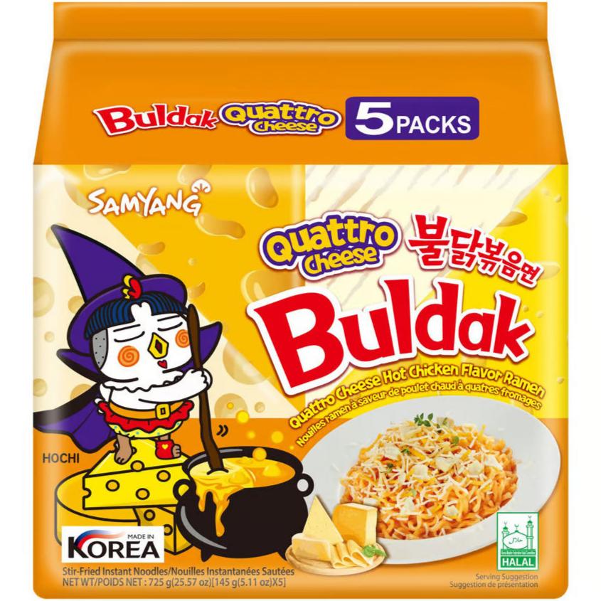 Samyang Buldak Quattro Cheese Hot Chicken Ramen (145g) (Korea) 5-pack from PETEZ POP WHOLESALE