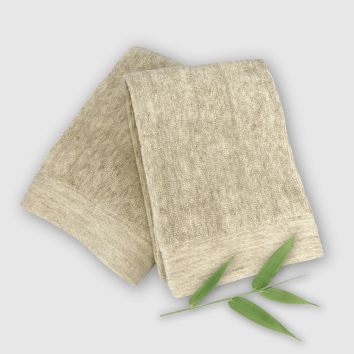Melange Bamboo Cotton Hand Towel 2 Piece Set – Sand from BedVoyage