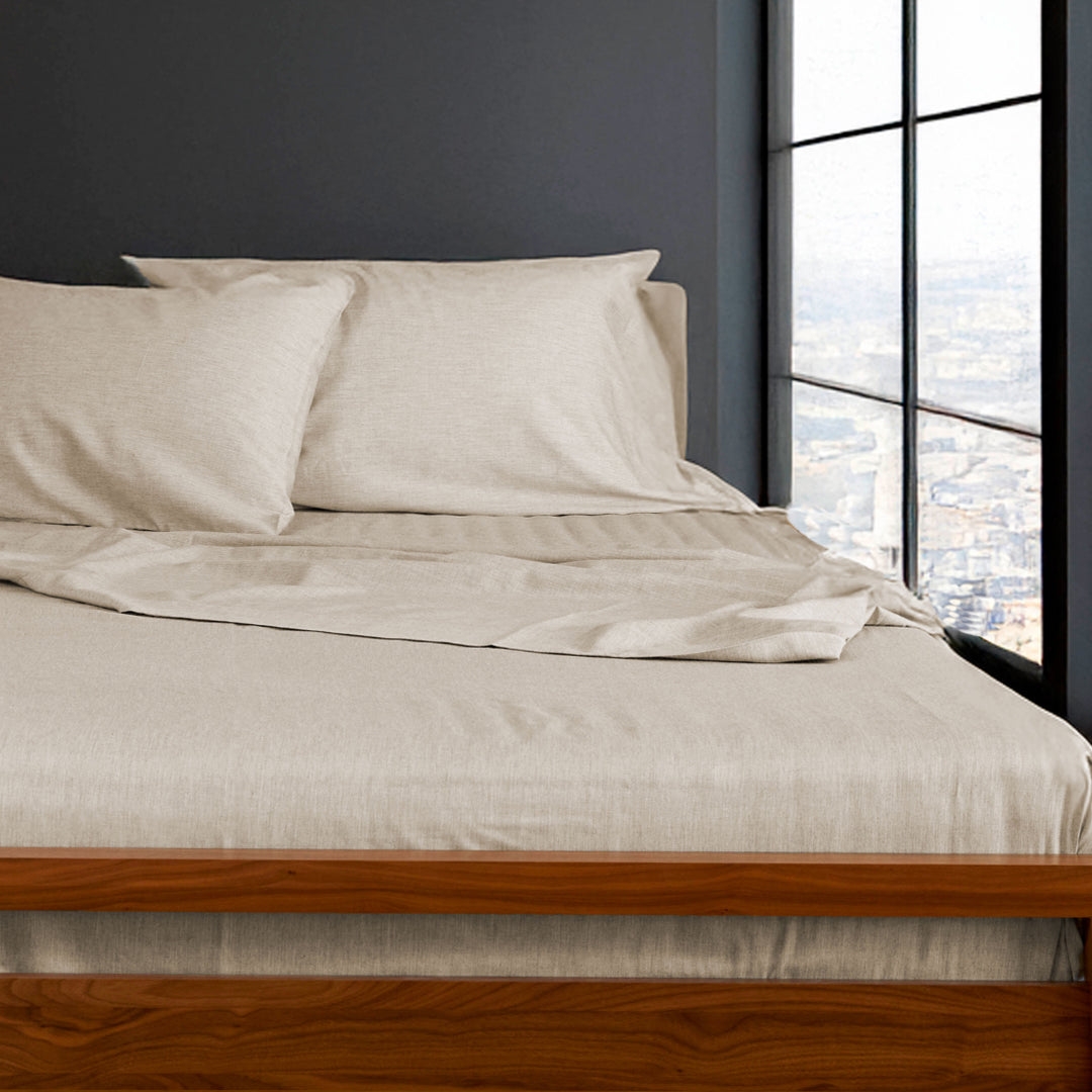 Bamboo Cotton Bed Sheets - Sand from BedVoyage