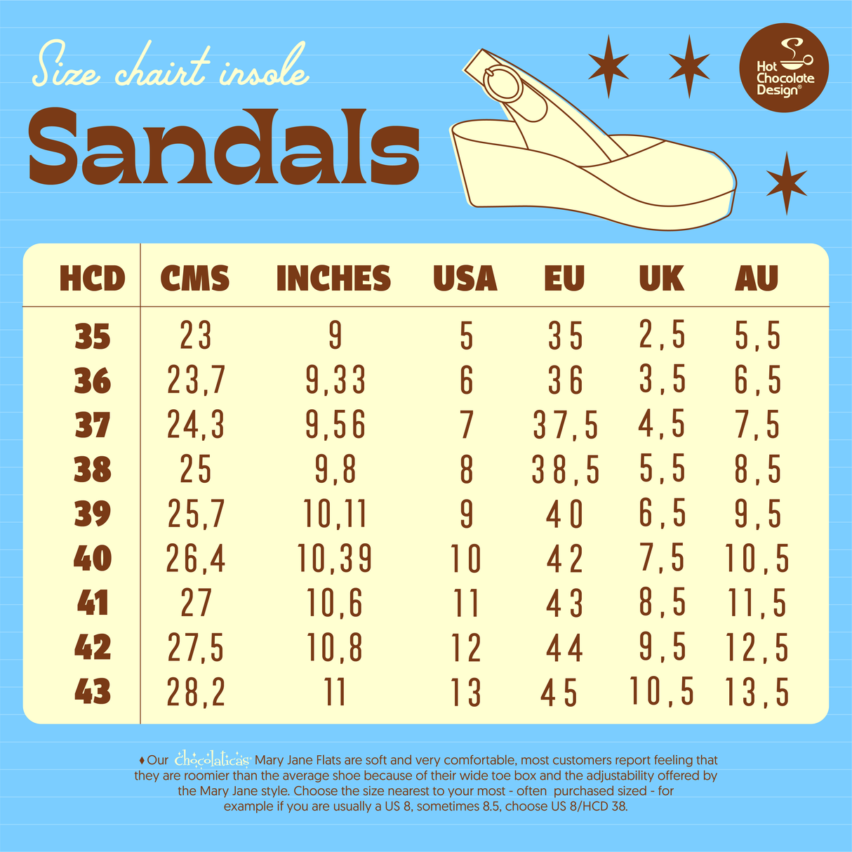 Chocolaticas® Queen Bee Women's Mary Jane Sandal From Hot Chocolate Design
