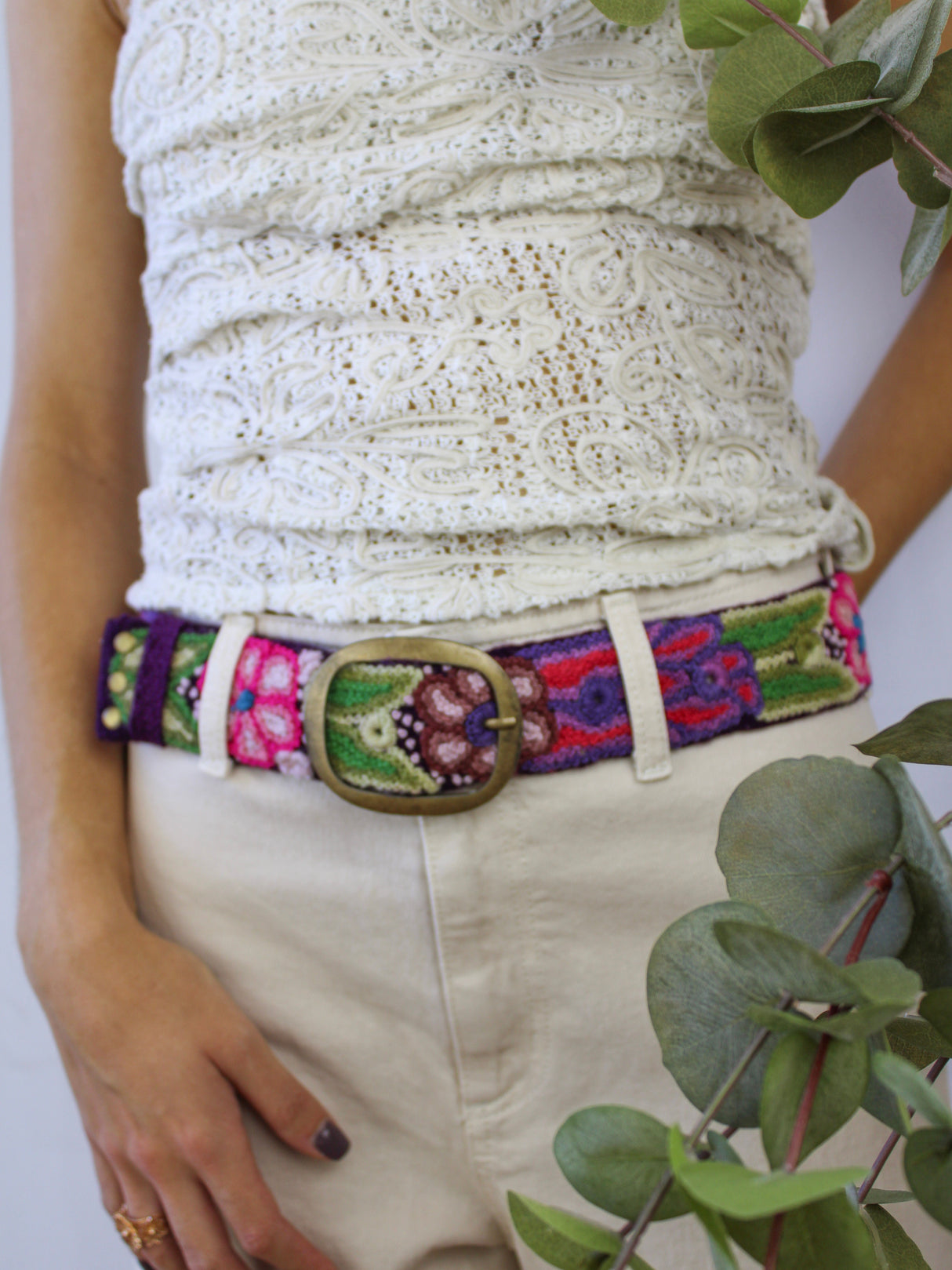 Sangria Embroidered Belt from Ash & Rose