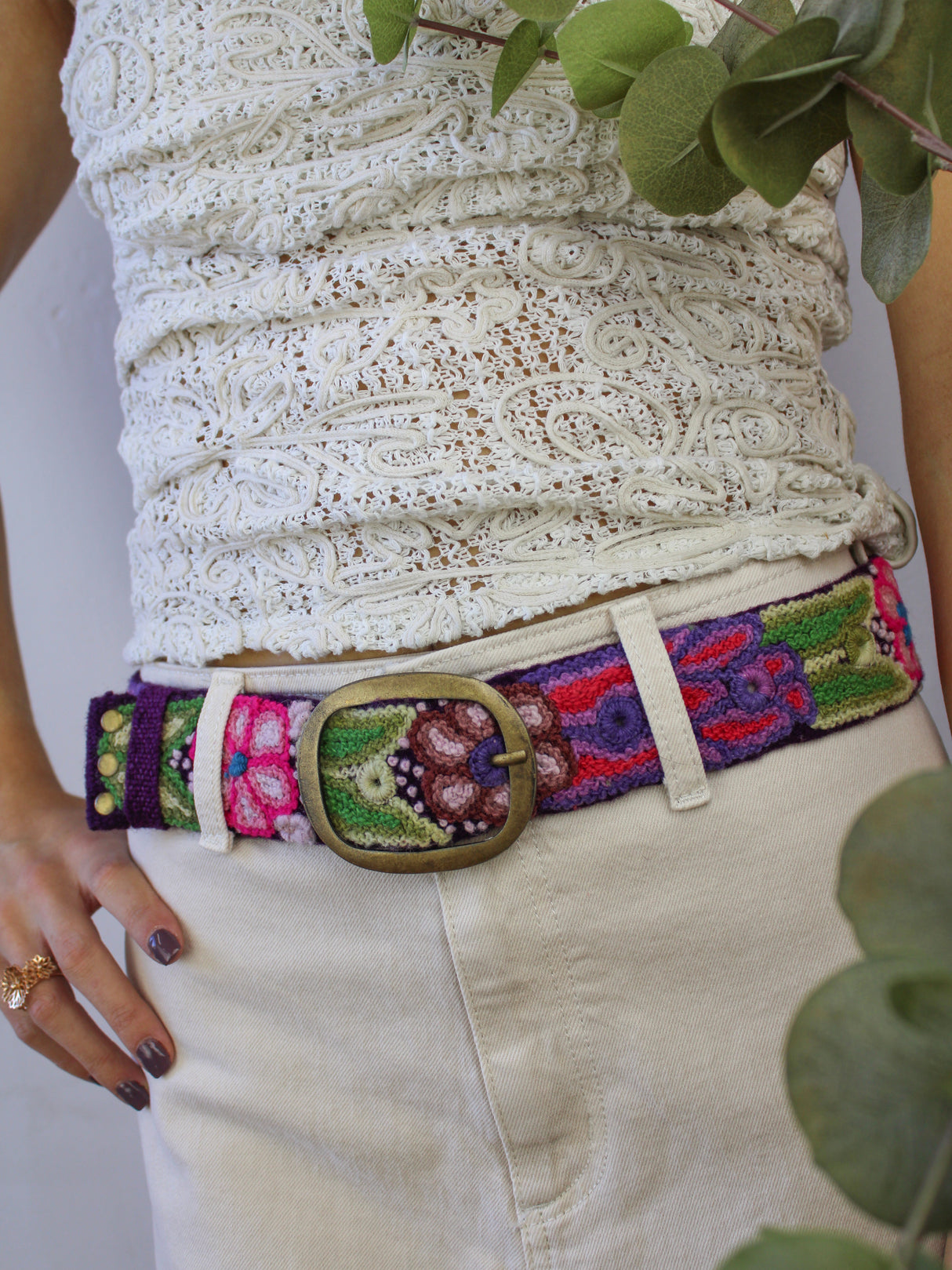 Sangria Embroidered Belt from Ash & Rose