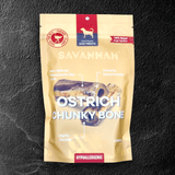 Ostrich Chunky Bones (4" x 2" - 2 Pack): The Long-Lasting, Flavor-Packed Bones for Small to Medium Dogs from Savannah Pet Food