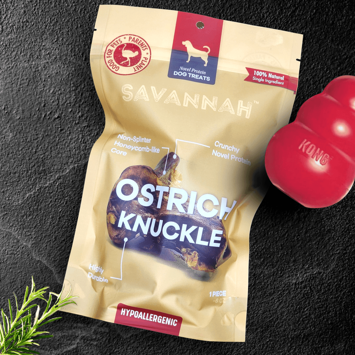 Ostrich Knuckle (Medium – 4" x 3"): The Perfect Chew for Small to Medium Dogs & Sensitive Stomachs from Savannah Pet Food