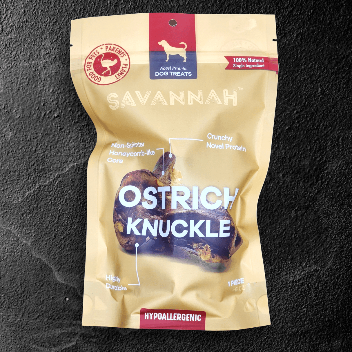 Ostrich Knuckle (Medium – 4" x 3"): The Perfect Chew for Small to Medium Dogs & Sensitive Stomachs from Savannah Pet Food