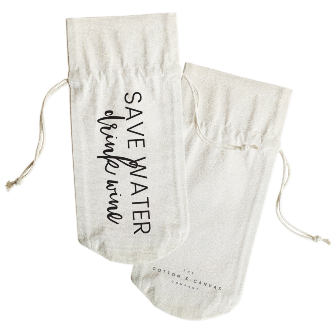 Save Water, Drink Wine Canvas Wine Bag from The Cotton & Canvas Co.