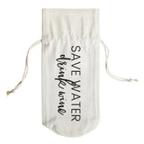 Save Water, Drink Wine Canvas Wine Bag from The Cotton & Canvas Co.