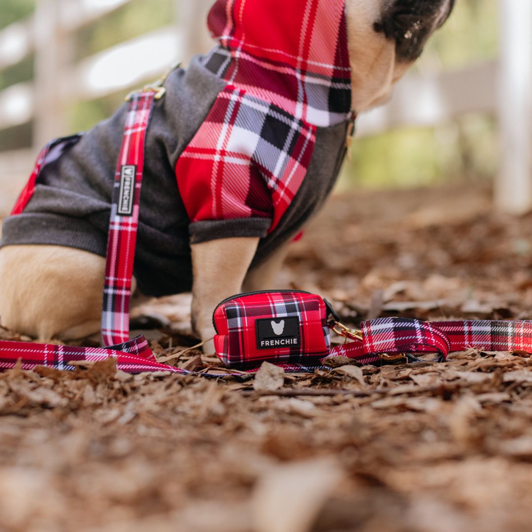 Frenchie Comfort Leash - Scarlet Plaid from Frenchie Bulldog