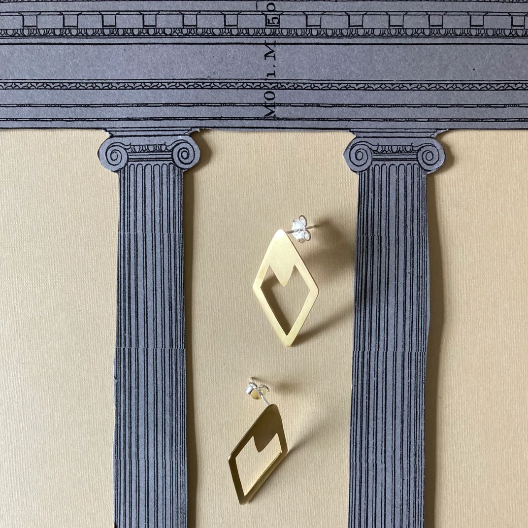 Machine Age Stud Earrings From Abroad Modern