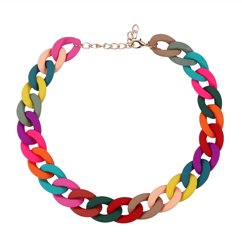 Rainbow Acrylic Chain Necklace from Medusa's Makeup