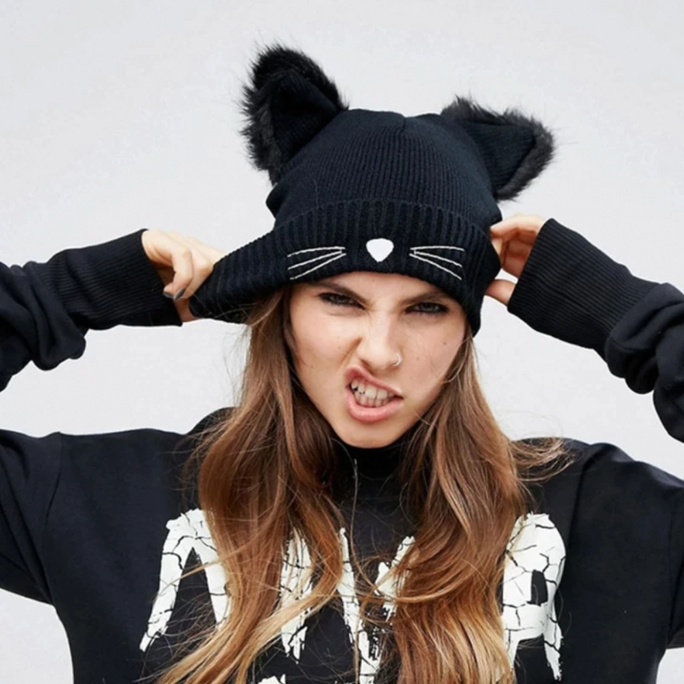 Cat Ears Knit Beanie from Medusa's Makeup