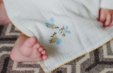 Bumblebee Embroidered Shawl Blanket from Timo & Violet