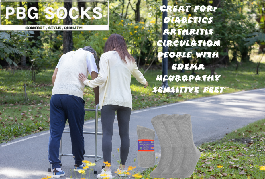 3-12 Pairs Health Circulatory Crew Cotton Diabetic Socks White 9-11 10-13 13-15 from PremiumBrandGoods