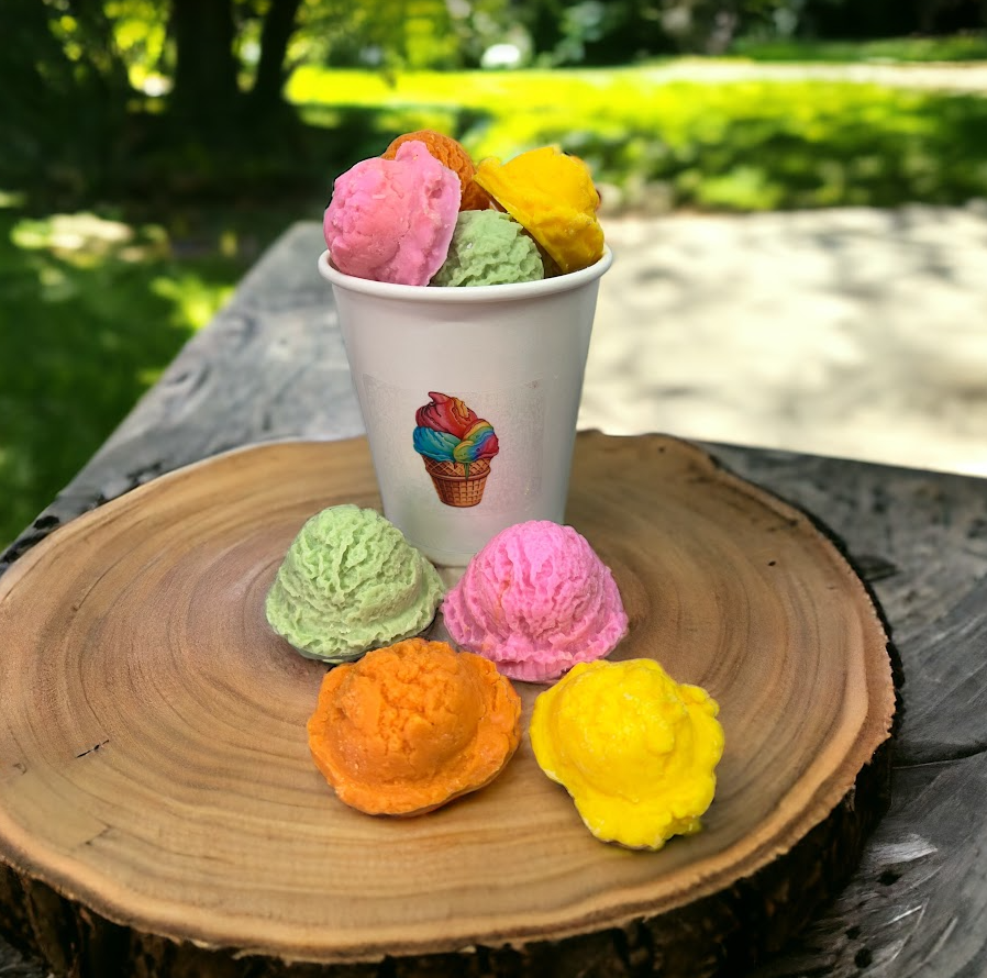 RAINBOW SHERBET SCOOPS Wax Melts |  Fake Food | 6.5 oz From Eartherella Soap & Candle Co.