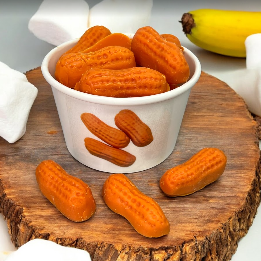 CIRCUS PEANUTS Realistic Fake Food Wax Melts | 14 Melts | 4 oz From Eartherella Soap & Candle Co.
