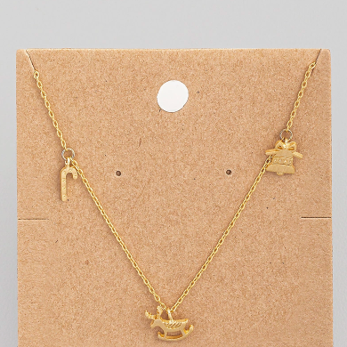 Merry Christmas Three Piece Charm Necklace Through MARKET