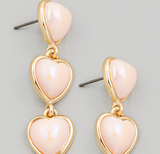 Layered Heart Dangle Drop Earrings through MARKET