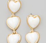 Layered Heart Dangle Drop Earrings through MARKET