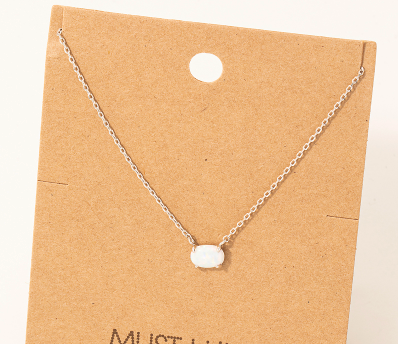 Opal Stone Pendant Necklace through MARKET