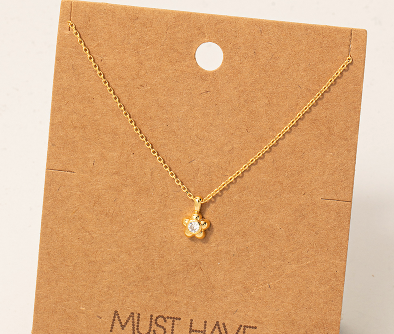 Mini Flower Stud Charm Necklace through MARKET