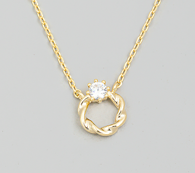 Circle Twist Ring Pendant Necklace through MARKET