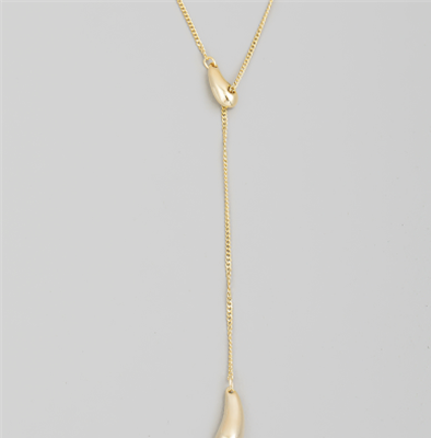 Teardrop Chain Lariat Necklace through MARKET
