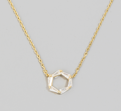 Baguette Hoop Pendant Necklace through MARKET
