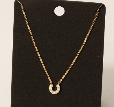 Pave Horseshoe Pendant Necklace through MARKET