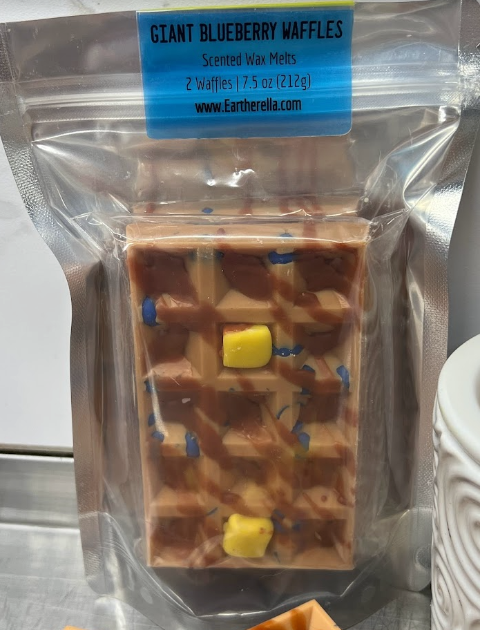 Giant BLUEBERRY WAFFLES  Wax Melts | Fake Food | 2 Waffles | 7.5 oz From Eartherella Soap & Candle Co.