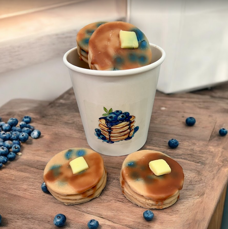 MINI stack of BLUEBERRY PANCAKES Wax Melts | Fake Food | 6 oz From Eartherella Soap & Candle Co.