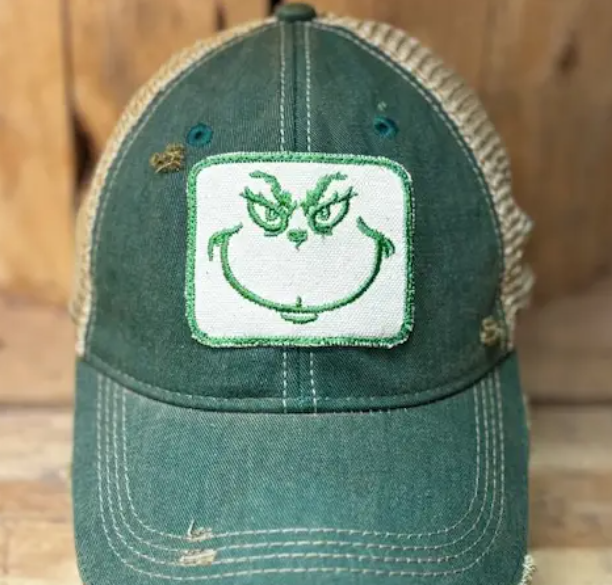 Grinch hat from The Goat Stock