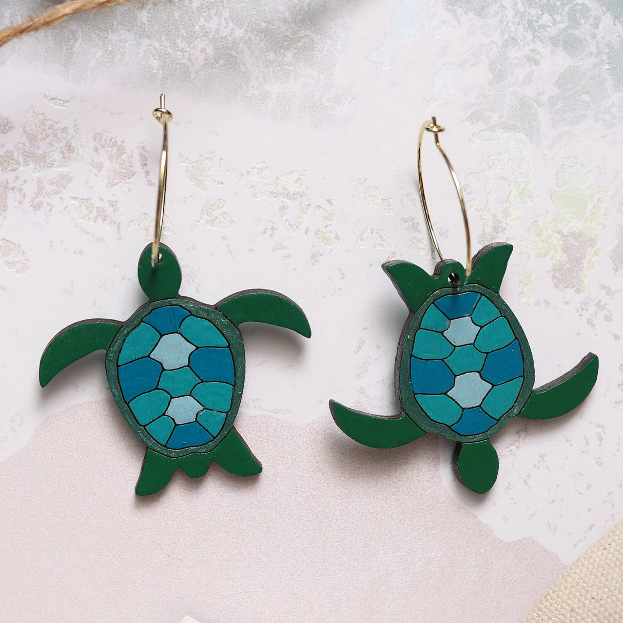 Sea Turtle Hoops from LE CHIC MIAMI