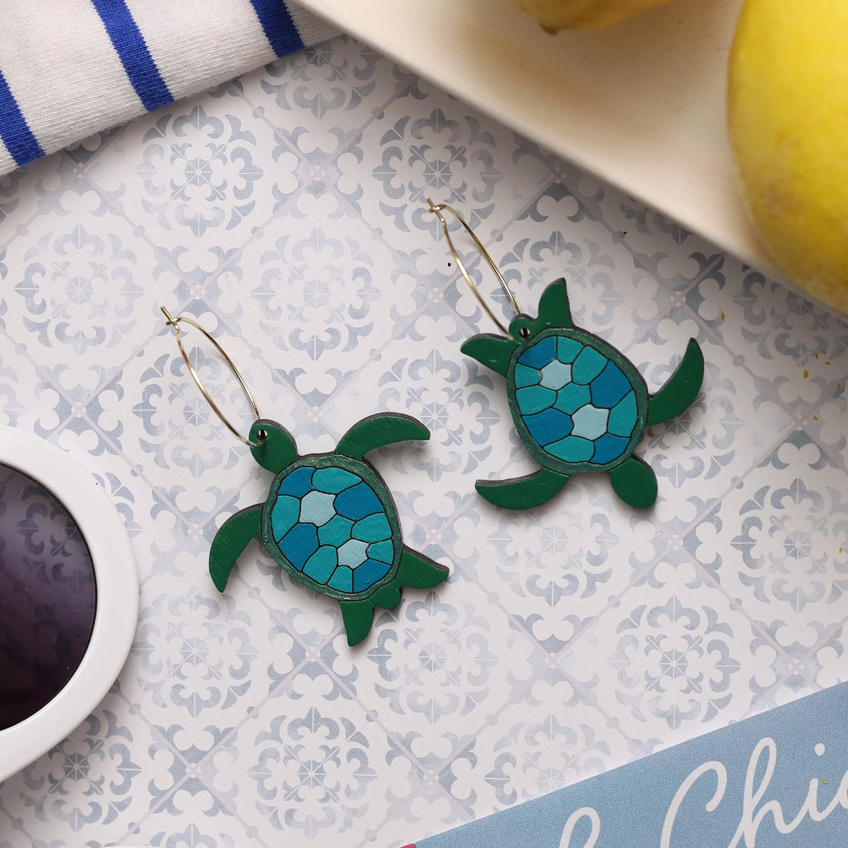 Sea Turtle Hoops from LE CHIC MIAMI