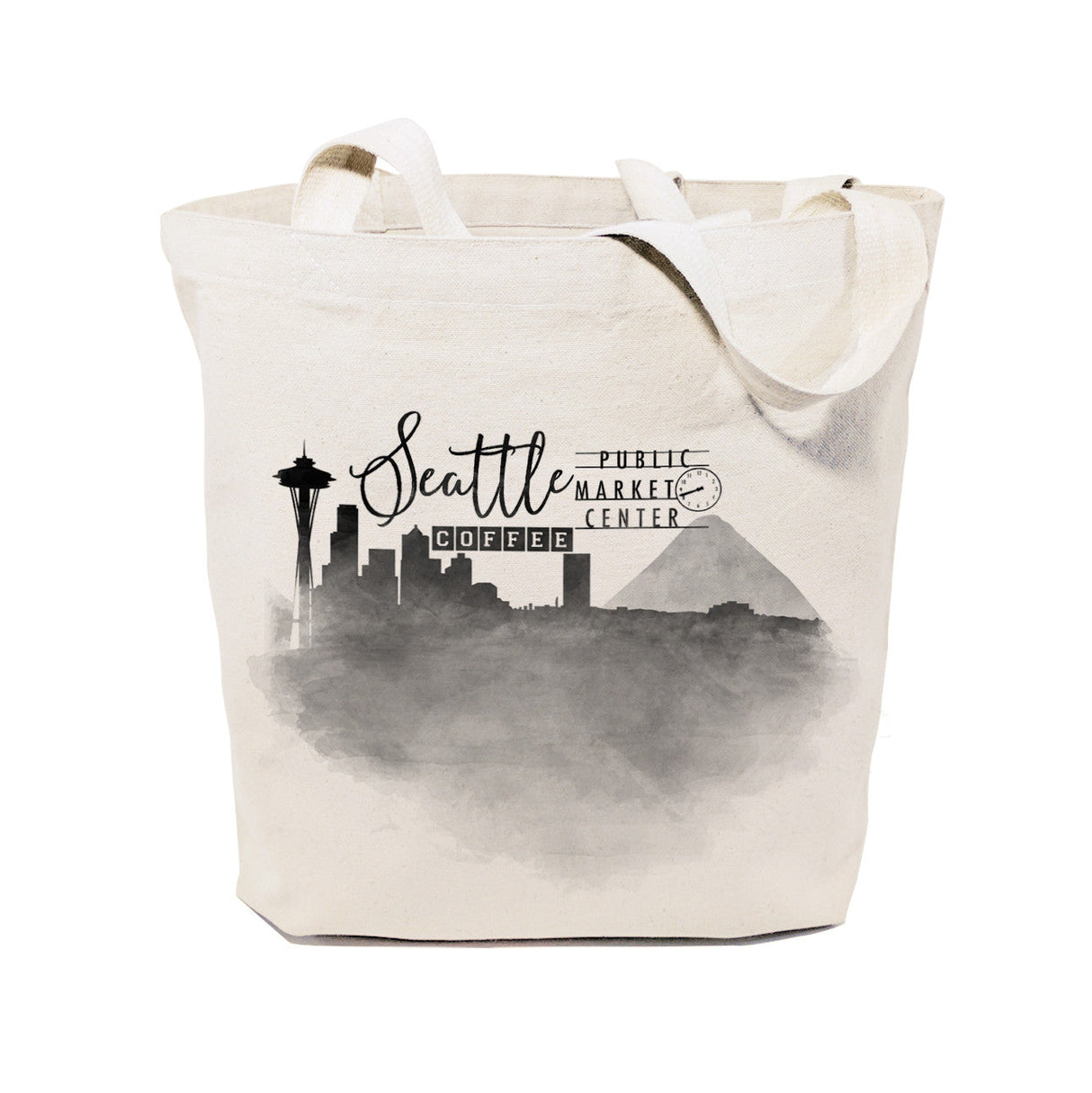 Seattle Cityscape Cotton Canvas Tote Bag from The Cotton & Canvas Co.