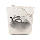 Seattle Cityscape Cotton Canvas Tote Bag from The Cotton & Canvas Co.