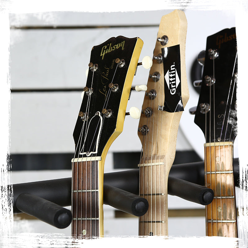 Five Guitar Rack Stand by GRIFFIN - Holder for 5 Guitars & Folds Up For Transport Neoprene Padding from GeekStands
