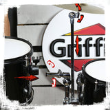 Double Tom Drum Stand with Cymbal Arm by GRIFFIN - Drummers Percussion Set Hardware with Dual Drum Mounts - Tom Holder with Double Braced Legs from GeekStands