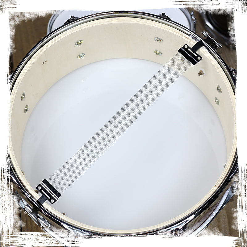 Deluxe Snare Drum by GRIFFIN - 14" x 5.5" Poplar Wood Shell with Zebra PVC Glossy Finish from GeekStands