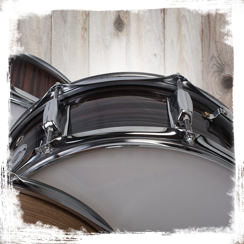 Deluxe Snare Drum by GRIFFIN - 14" x 5.5" Poplar Wood Shell with Zebra PVC Glossy Finish from GeekStands