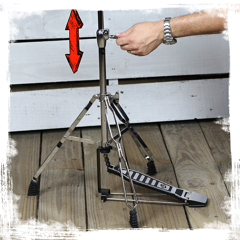 Deluxe Hi-Hat Stand by GRIFFIN - Hi Hat Cymbal Pedal With Drum Key - HiHat Mount Chrome Legs from GeekStands