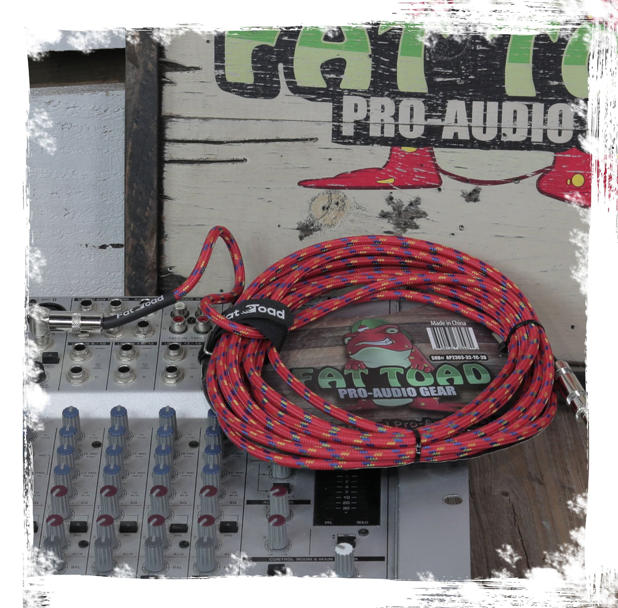 20 Foot Guitar Cords (16-Pack) by FAT TOAD - Right-Angle to Straight-End Instrument Cable with Tweed Cloth Jacket - 20FT 1/4-Inch TS Jack for Electric Guitar, Bass & Amp - Shielded 24 AWG Patch Conductor from GeekStands.com