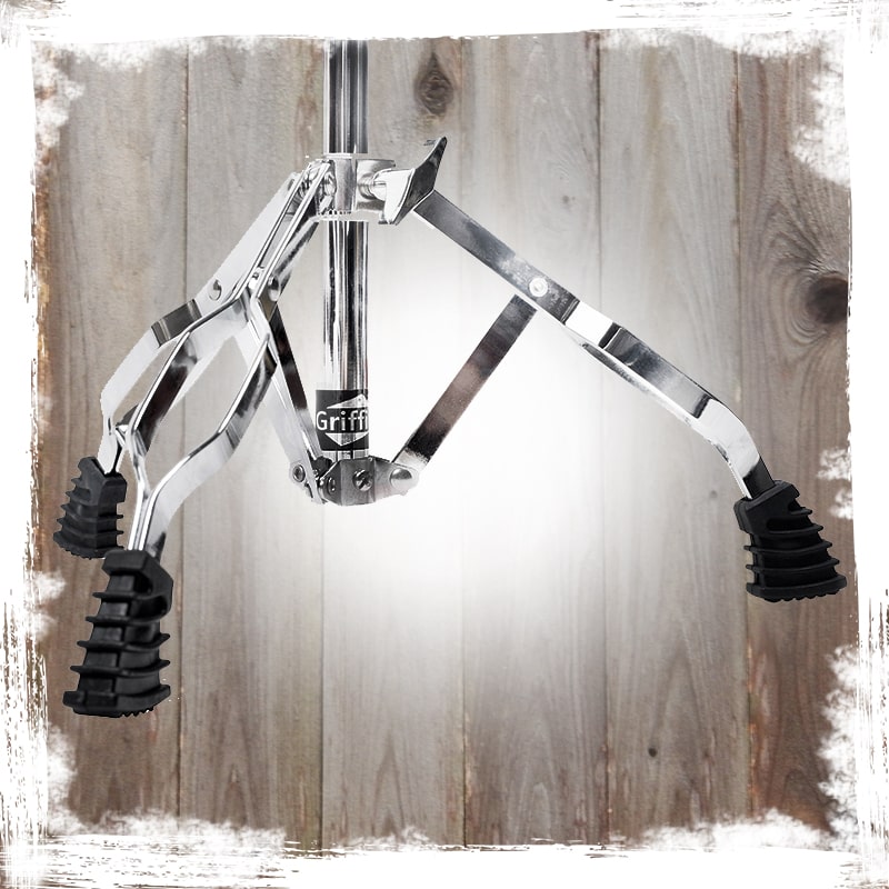 Snare Drum Stand (2-Pack) by GRIFFIN - Chrome Double-Braced Lightweight Mount for Snares, Tom Drums & Practice Pads - Slip-Proof Gear Tilter & Clamp-Style Basket Holder from GeekStands.com