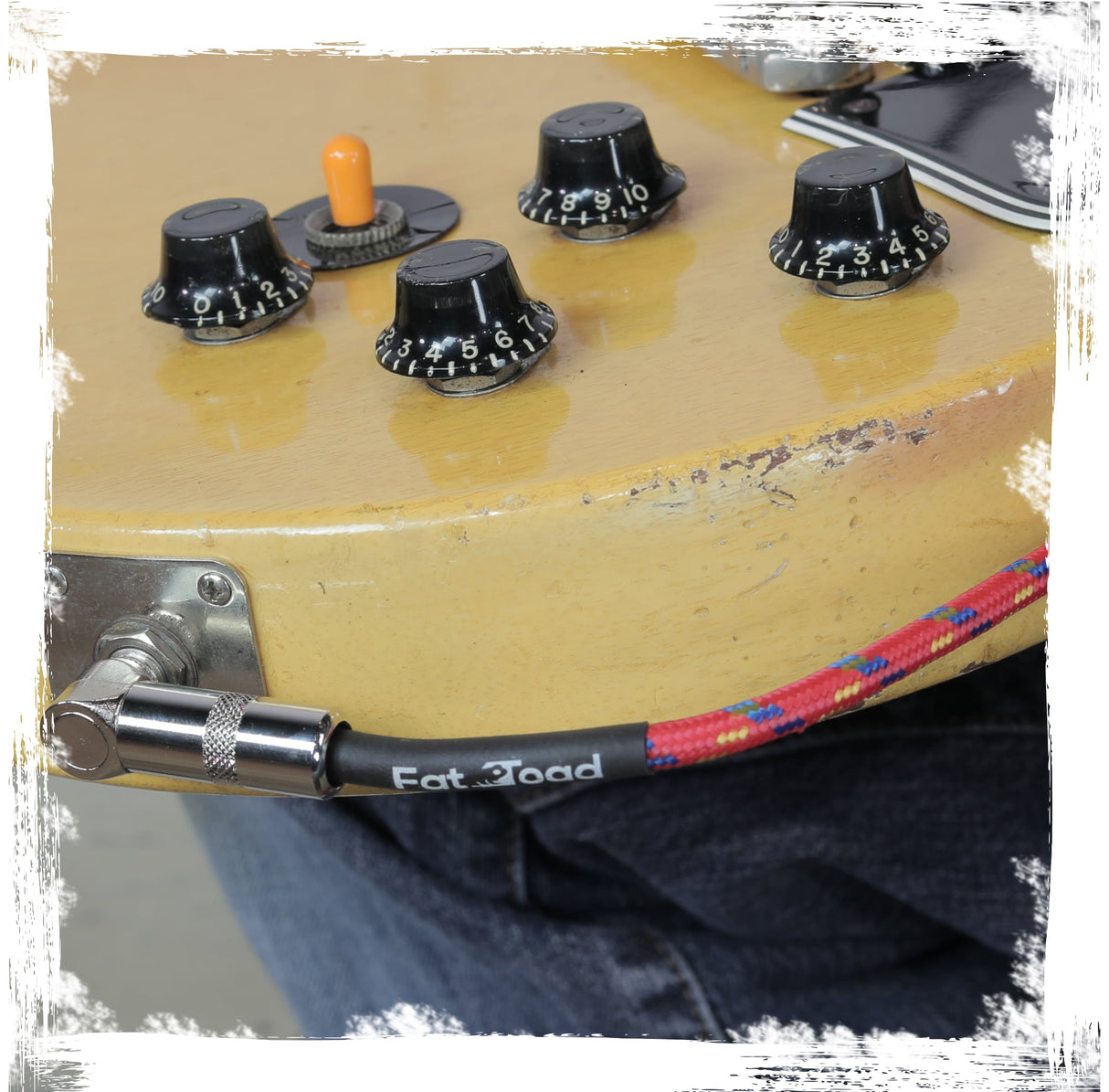 20 Foot Guitar Cords (16-Pack) by FAT TOAD - Right-Angle to Straight-End Instrument Cable with Tweed Cloth Jacket - 20FT 1/4-Inch TS Jack for Electric Guitar, Bass & Amp - Shielded 24 AWG Patch Conductor from GeekStands.com