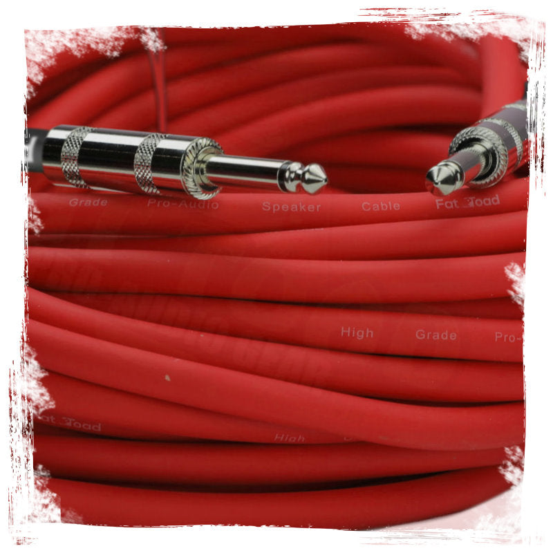 Male Jack Speaker Cables (2 Pack) (1/4" to 1/4) by FAT TOAD - 25ft Professional Pro Audio Red DJ from GeekStands