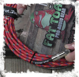 20 Foot Guitar Cords (16-Pack) by FAT TOAD - Right-Angle to Straight-End Instrument Cable with Tweed Cloth Jacket - 20FT 1/4-Inch TS Jack for Electric Guitar, Bass & Amp - Shielded 24 AWG Patch Conductor from GeekStands.com
