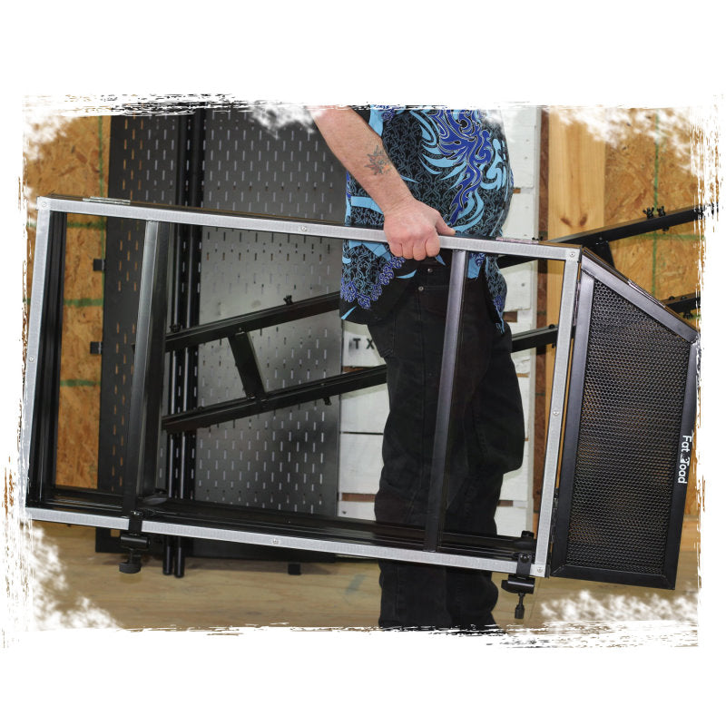 DJ Booth Tabletop With 8FT Lighting Truss Stand Package by FAT TOAD - Foldable Panel Portable Stage Platform Facade Scrim Cover, Video Light Display from GeekStands